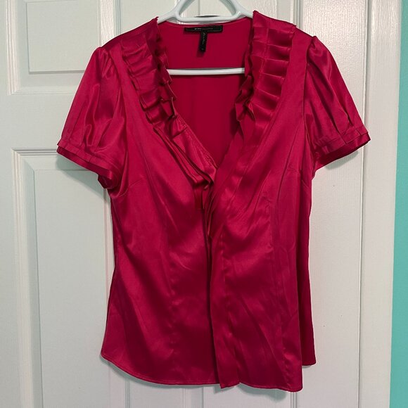 BCBGMaxAzria Pink Ruffled Blouse - Picture 1 of 4